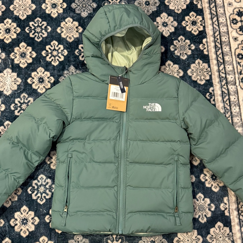 Girls Size 10 North Face Dark Sage Reversible Jacket